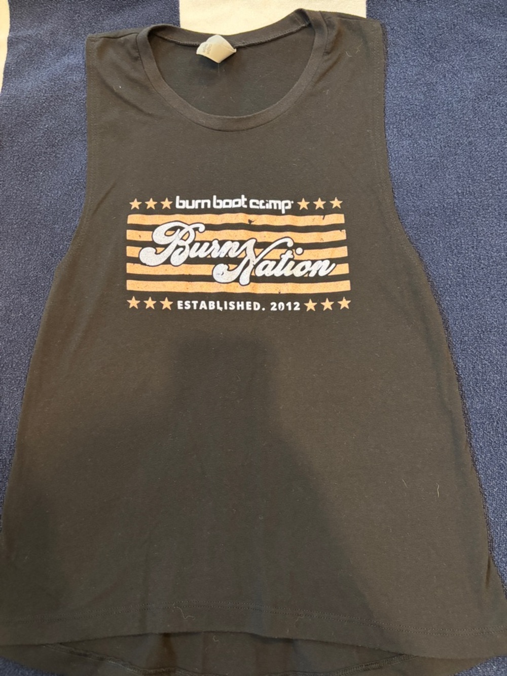 Eve Black Tank Top with Gold Graphic "Burn Nation"